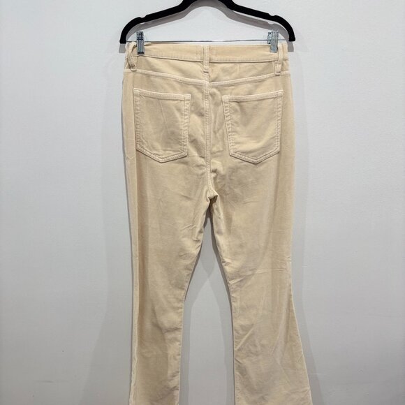 FRAME Le High Flare Velvet Pants Size 31 Neutral Beige High Rise Flared Jeans - Picture 6 of 7